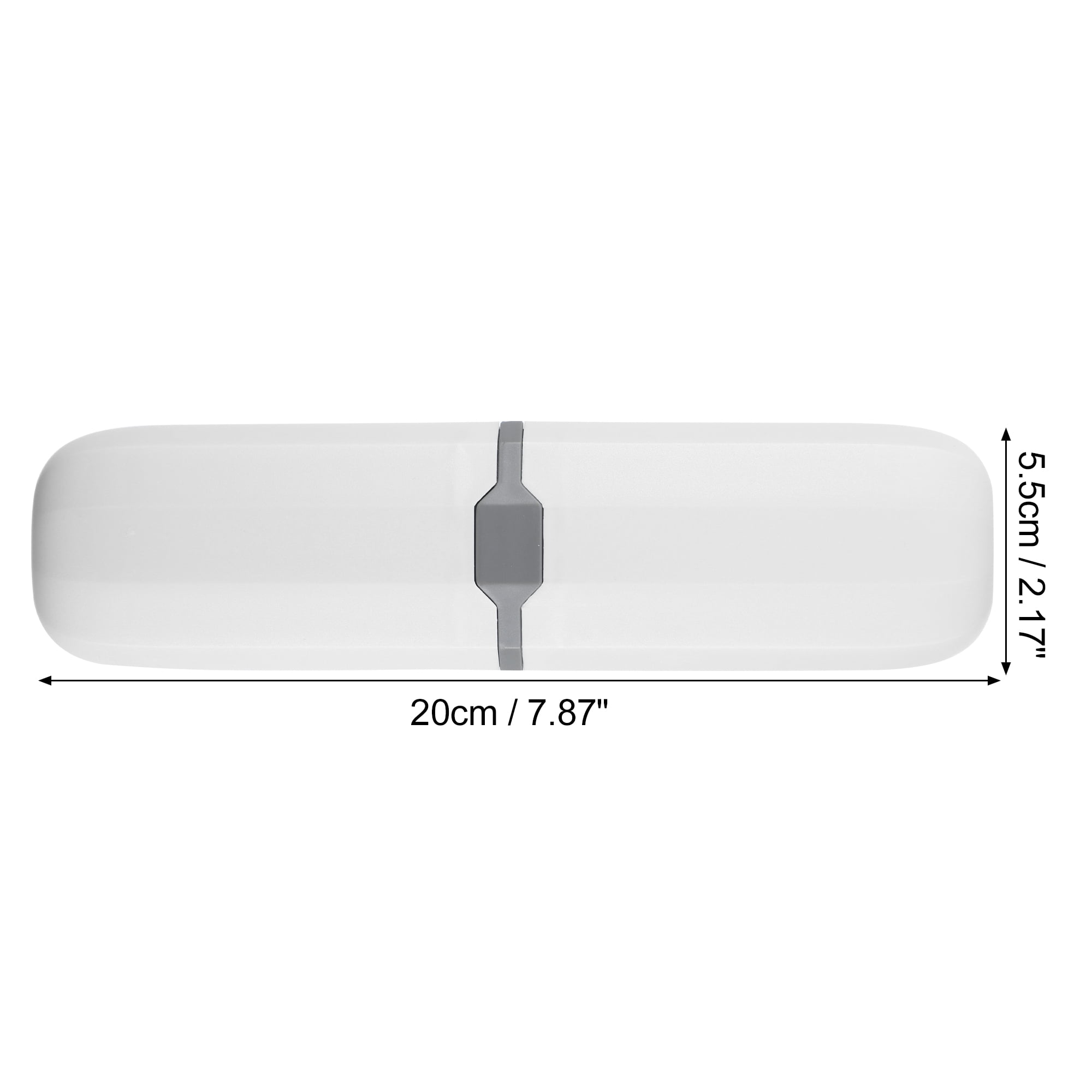 Unique Bargains Toothbrush Case Traveling Toothbrush Holder Case Plastic White 7.87"x2.17"