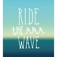 thumbnail image 3 of Ride the Wave Duvet Cover Set, Ride the Wave Words with Ocean Horizon Background Graphic Art, Decorative 3 Piece Bedding Set with 2 Pillow Shams, Calking Size, Mint Green Petrol Blue, by Ambesonne, 3 of 3