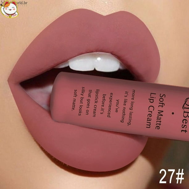Lápiz Labial Mate De Larga Duración Dlong A Prueba De Agua De 34 Colores Gao Jiahui unisex