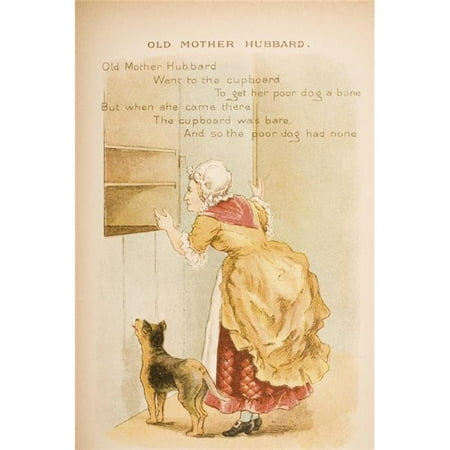 Nursery Rhyme & Illustration of Old Mother Hubbard From Old Mother Gooses Rhymes & Tales Illustrated by Constance Poster Print - 11 x 17