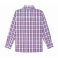 thumbnail image 3 of Bienzoe Boy's Cotton Plaid Roll Up Button Down Shirts Marine/Dark Red 9/10, 3 of 9