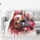 thumbnail image 1 of Manta de franela personalizada para adultos con diseño de fútbol de los SF 49ers, ligera, cálida y súper suave, para mantenerse abrigado en casa el día del juego, 1 of 8