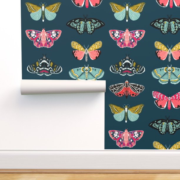 Peel-and-Stick Removable Wallpaper Moths Butterfly Butterflies Moth