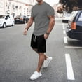 thumbnail image 6 of RUTAYY Men's Outfits Short Sleeve Round Neck Solid Color T-Shirts and Shorts with Pocket 2 Piece Travel Elegant Clothing Sets, 6 of 6
