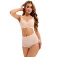 thumbnail image 4 of DARING DIVA Women's High Waist Briefs Flatten Stomach Shapewear Panties XL Pink, 4 of 6