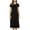 A0576-Black, variant on CALAFEBILA Casual Dresses for Women Short Sleeve Solid Color Midi Sun Dress A-Line Pleated Long Womens Dresses