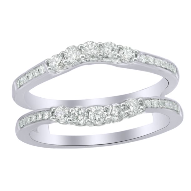 Jewel Zone US White Cubic Zirconia Solitaire Enhancer Ring In 14k