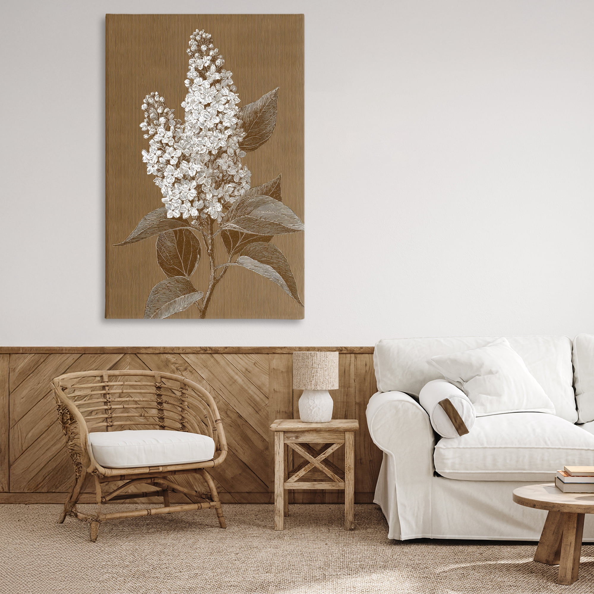 Stupell Industries Vintage Striped Lilac Study Canvas Wall Art, design by Petal Prints Design
