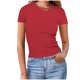 thumbnail image 2 of Eres Más Que una Camisa de Puntuación de Prueba Sexy de Manga Corta Lentejuelas Suelta Camisa de Blusa con Cuello en V, Poliéster, 2 of 6