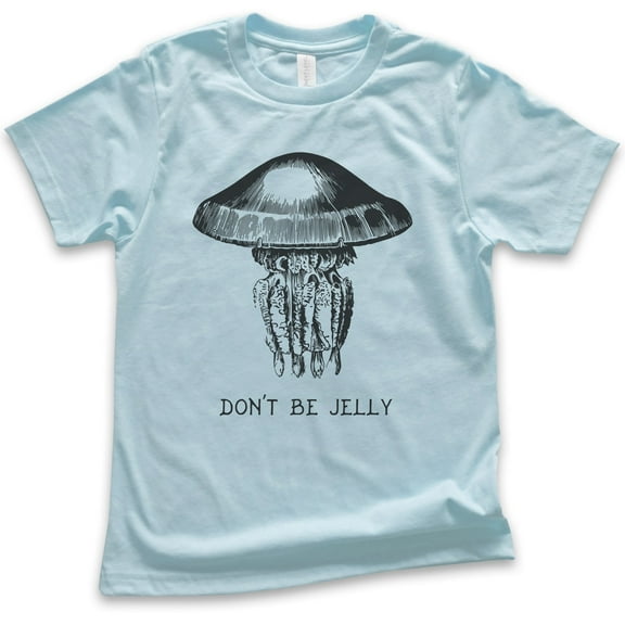 Kids Don't Be Jelly Shirt, Youth Kids Boy Girl T-Shirt, Jelly Fish Shirt, Fishing Shirt, Fish T-shirt, Light Blue, Medium