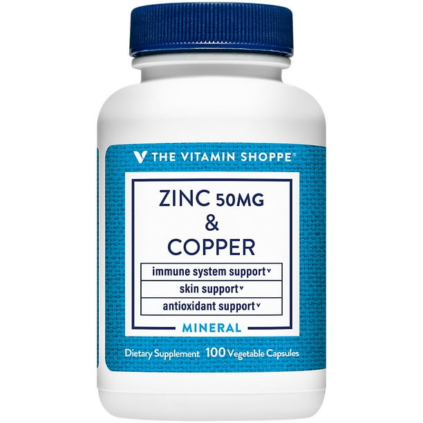 Zinc with Copper Supports Immune Health 50 MG (100 Vegetarian Capsules