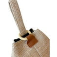 thumbnail image 4 of Seyurigaoka Women Woven Bucket Bag, Classic Shoulder Bag Lightweight Handbag with Chain Strap, 4 of 8