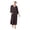Black Onyx Spaced Floral, variant on Aria Women's Brushed Knit 3/4 Sleeve V-Neck Lounger Nightgown with Pockets, Sizes XS to 5X