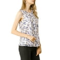 thumbnail image 5 of INSPIRE CHIC Women's Ruffle Chiffon Sleeveless Floral Top, 5 of 7