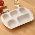 thumbnail image 2 of Ajauxi Wheat Straw Divided Plates, Compartment Plates Reusable, Plastic School Lunch Tray with Dividers for Adults, Food Section Plates Diet Dinner Serving Platter, Dishwasher Safe, 2 of 2