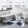 thumbnail image 5 of Navy Blue Gold Bath Mat 3 Piece Bathroom Rug Set, Abstract Line Art Troditional Ink Painting Non Slip Bath Rug Contour Mat and Toilet Lid Cover, Absorbent Shower Mats Soft Bath Rugs and Mats Sets, 5 of 8