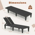 thumbnail image 3 of Gymax Outdoor Chaise Lounge Chairs Set of 2 w/ 5-Position Adjustable Backrests Easy Assembly Black, 3 of 6