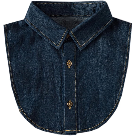 YooGuoGuo Kids Classic Cotton Detachable Half Shirt Blouse False Collar Dickey Collar for Girls and Boys Denim Dark Blue