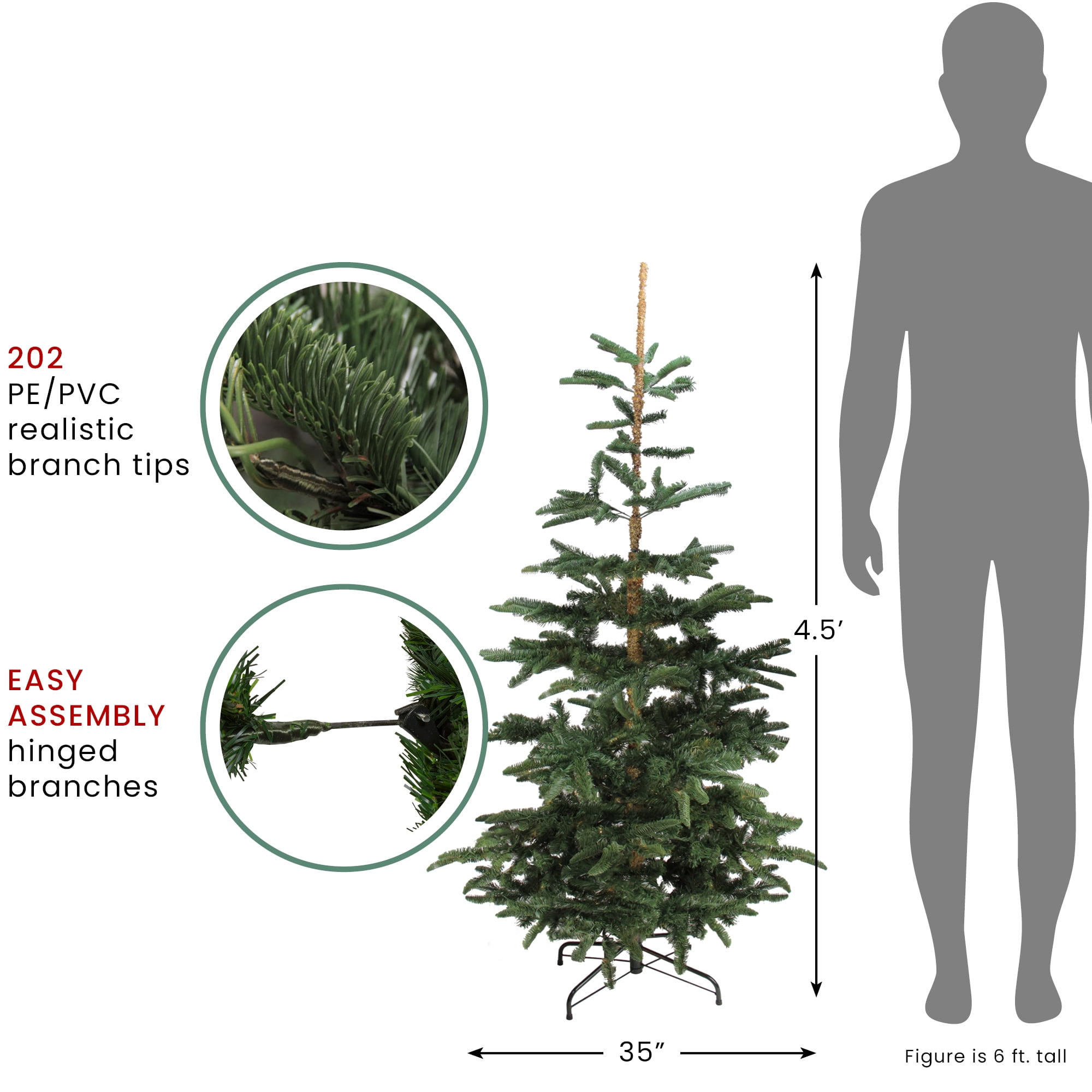 4.5' Noble Fir Layered Artificial Christmas Tree - Unlit