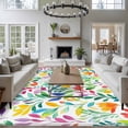 thumbnail image 3 of 6'x9' Area Rugs, Colorful Summer Botanical Indoor Outdoor Area Rug for Living Room Bedroom, Spring Floral Watercolor Washable Bathroom Rugs Kitchen Floor Carpet Mats Home Decor Aesthetic, 3 of 8