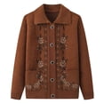 thumbnail image 1 of Ropa de señora mayor, ropa de invierno con solapa, ropa de señora mayor, suéter de abuela, abrigo de mamá, cárdigan de punto de primavera y otoño para suegra, 1 of 5