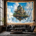 thumbnail image 6 of Floral Garden Floating with Steampunk Castle Structure Bright, Mystical Fantasy for Space Lovers, Galaxy Room Decor, Mother'S Day Gift, Tapestry Wall Hanging for Bedroom and Dorm, 6 of 7