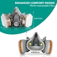 thumbnail image 5 of TRQWH Dust Goggles Reusable Respirator Mask with Filters for Polishing, Spraying, Dust, Construction Work, Woodworking and More, 5 of 8