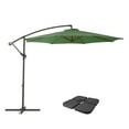 thumbnail image 1 of CorLiving 9.5ft Tilting Cantilever Outdoor Patio Umbrella with Steel Frame, 8 Support Arms, and Base Weights Included, 1 of 7