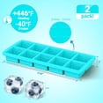 thumbnail image 2 of Small Silicone Molds with Lids, 2-Tbsp 10-Cube Square Ice Trays, Dishwasher Safe, Covered Ice Molds for Iced Coffee & Cocktails, Freeze 30mL/15mL Portions -2 Pack, 2 of 2