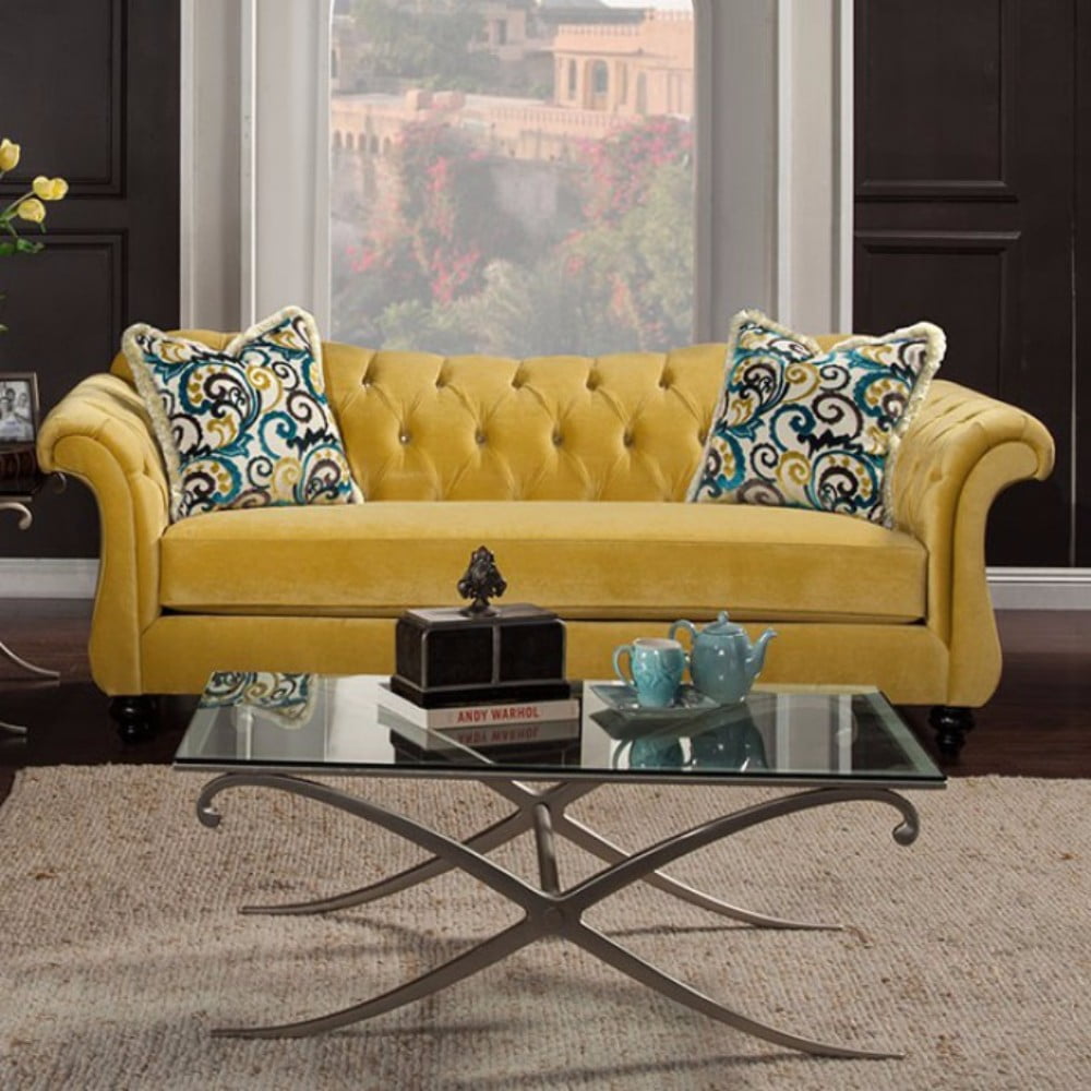 Timeless Yellow Sofa, with Pillows