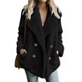 thumbnail image 2 of Ruyang Women's Fashion Winter Coat Long Sleeve Lapel Button Faux Shearling Shaggy Oversized Cardigan Jacket with Pockets, 2 of 6