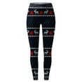 thumbnail image 4 of Women Christmas Outfit Women's Festive Holiday Print Casual Slim Fit Stretch Yoga Trousers Soft Comfortable Daily Wear Leggings for Ladies Blue L, 4 of 4