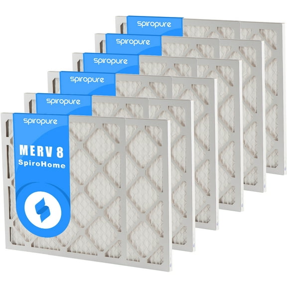 SpiroPure 9.58X35.58X1 MERV 8 Pleated Air Filters - Made in USA (6 Pack)