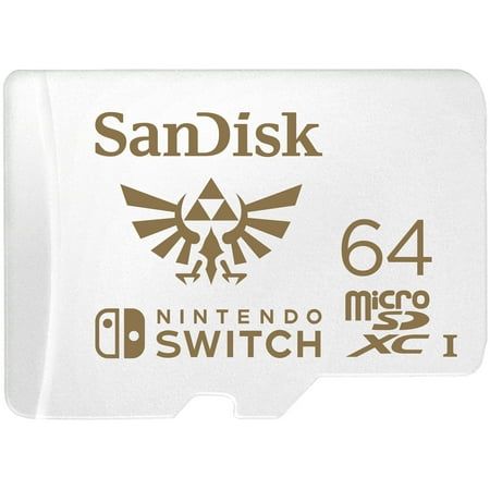 SanDisk 64GB MicroSDXC UHS-I Memory Card for Nintendo Switch, White - 100MB/s, Micro SD Card - SDSQXAT-064G-GNCZN