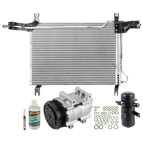 A/C Kit w/ AC Compressor Condenser Drier For Ford F150 F250 F350 F-150 F-250 F-350 Super Duty & Bronco OBS - BuyAutoParts