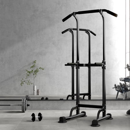 SogesPower Adjustable 83"H Pull up Bar Power Tower Multifunctional Fitness Station for Home