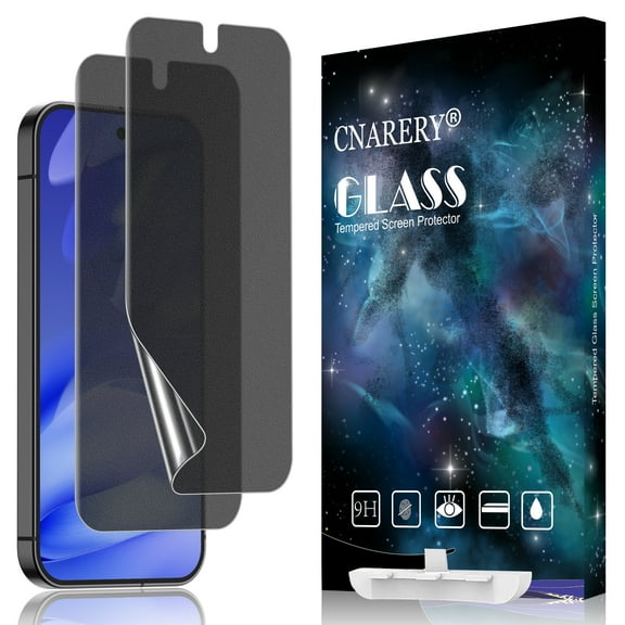 [2 Pack] Cnarery Anti Glare Matte Privacy TPU Screen Protector for Google Pixel 9A (Not Glass), Fingerprint Sensor Compatible, Full Adhesive Flexible Film, Easy Installation