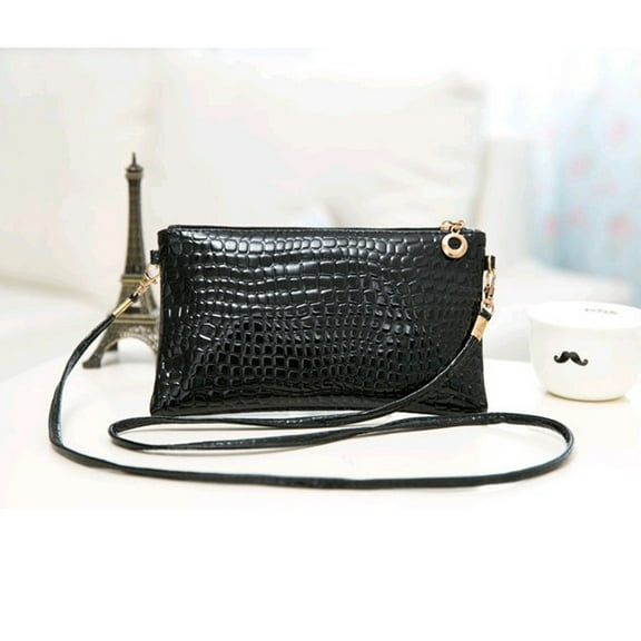 WHAMVOX Fashion Patterned Shoulder Bag Crossbody Wallet Purse for Women Ladies (Black)