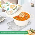 thumbnail image 3 of Yayeee Pot Holders Kitchen Heat Resistant with Pocket 7"x9.8" Cotton Oven Cooking Hot Pads, Orange Retro Flower, 3 of 7
