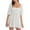 White, variant on Sngxgn Women's Color Block Tiered Summer Dresses Adjustable Strap Flowy Dress Beach Sundress(White,M)