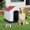 thumbnail image 7 of YRLLENSDAN 41/35/ 27 inch Plastic Dog House Outdoor, Waterproof Dog Houses for Small Dogs House with Air Vents and Elevated Floor Indoor Weatherproof Doghouse for Small Dogs, 7 of 7