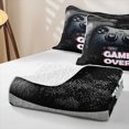 thumbnail image 4 of Homewish Modern Gaming Controller Twin Quilt Set,Game Over Print Twin Coverlet Set,Black,2-Piece, 4 of 7