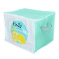 thumbnail image 3 of Bolsa de almacenamiento con cremallera, impermeable, a prueba de humedad y polvo, para colchas, ropa de cama, mantas y organizadores con asa (verde, blanco y naranja)., 3 of 14