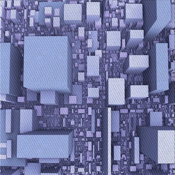 Ahgly Company Machine Washable Indoor Square Transitional Deep Periwinkle Purple Area Rugs, 7' Square