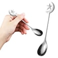 thumbnail image 2 of 1 Pc Stainless Steel Coffee Spoon with Star and Moon Design Dessert Spoon Tableware Kitchen Tools Mini Demitasse Espresso Spoons for Sugar Tea Drink Ice Cream Stirring, 4.92x0.94 Inch, Silver Spoon, 2 of 9