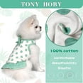 thumbnail image 5 of TONY HOBY Dog Dress, Summer Dog Dress, Soft Dog Party Dress with Polka Dots, Dog Skirt for Small Medium (White&Green, XL), 5 of 9