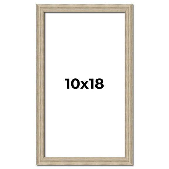 10x18 Frame Grey Solid Wood Picture Frame Width 1 Inches | Interior Frame Depth 0.5 Inches |