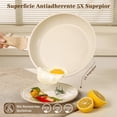 thumbnail image 3 of Sartenes antiadherentes 15 piezas batería cocina inducción ollas sartenes fácil limpieza blanco, 3 of 8