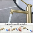 thumbnail image 3 of Grifo de baño de funcionamiento suave, grifo mezclador de lavabo de estilo contemporáneo con cartucho de disco de cerámica, construcción de latón macizo para mayor durabilidad y acabado dorado, 3 of 5