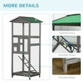 thumbnail image 6 of PawHut 65" Wooden Bird Cages Outdoor Finches Aviary Birdcage with Tray, 6 of 9